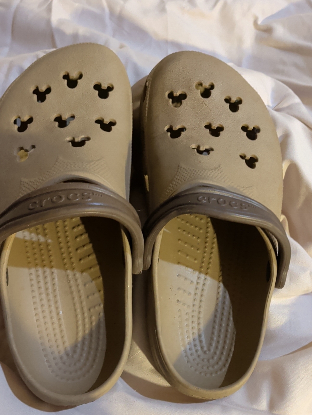 CROCS Classic Mickey Mouse Clog in Tan with Brown Strap